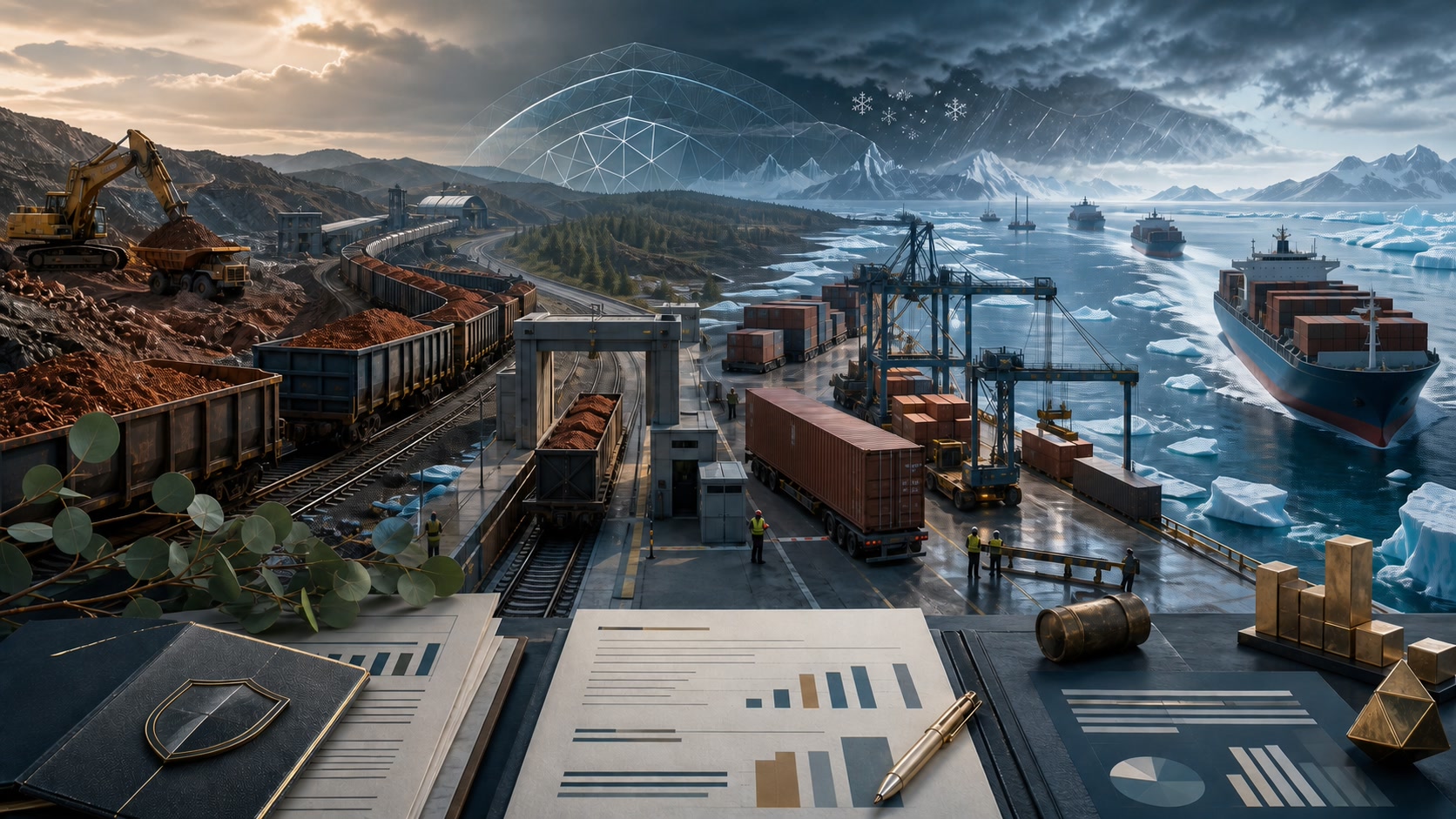 Arctic and Middle Corridor routes compared by operations, border transfers, infrastructure, insurance and cargo fit